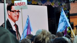 Unpopular populist: SD's leader Jimmie Åkesson is used to demonstrations at his party's rallies
